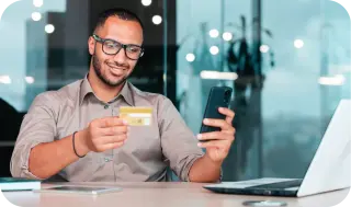 Man Holding Fuel Card