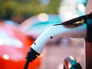 white ev charging port