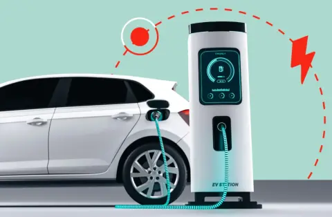 ev car at charging point