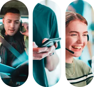 man and woman on phone