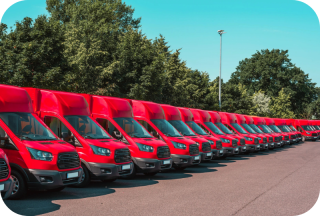 row of red vans