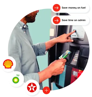 Man Using Fuel Card at a Fuel Pump