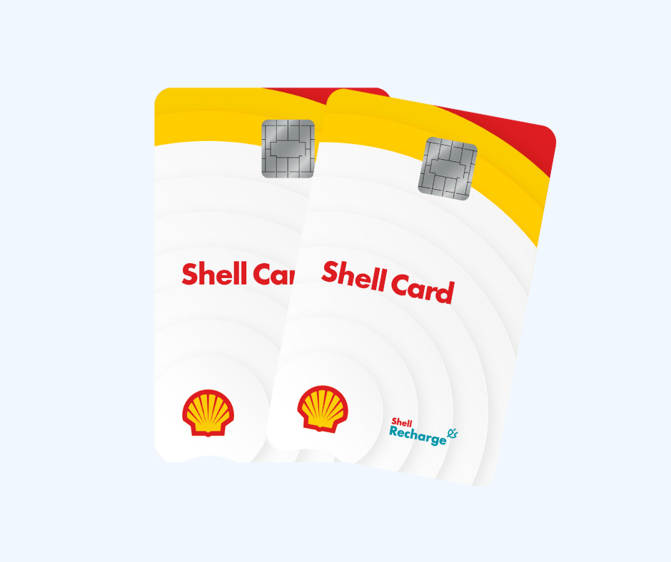 Two Shell fuel cards