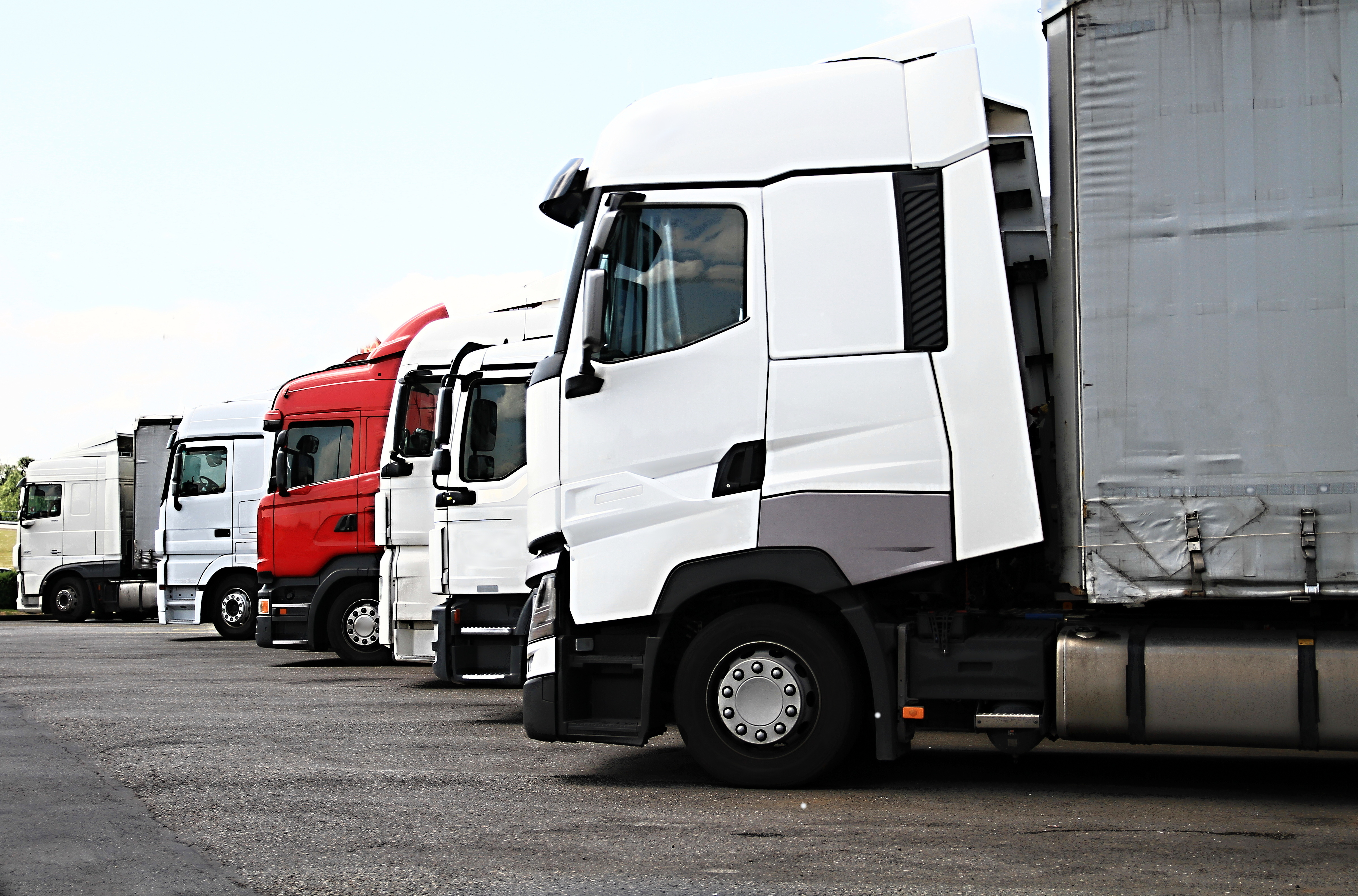 row of trucks